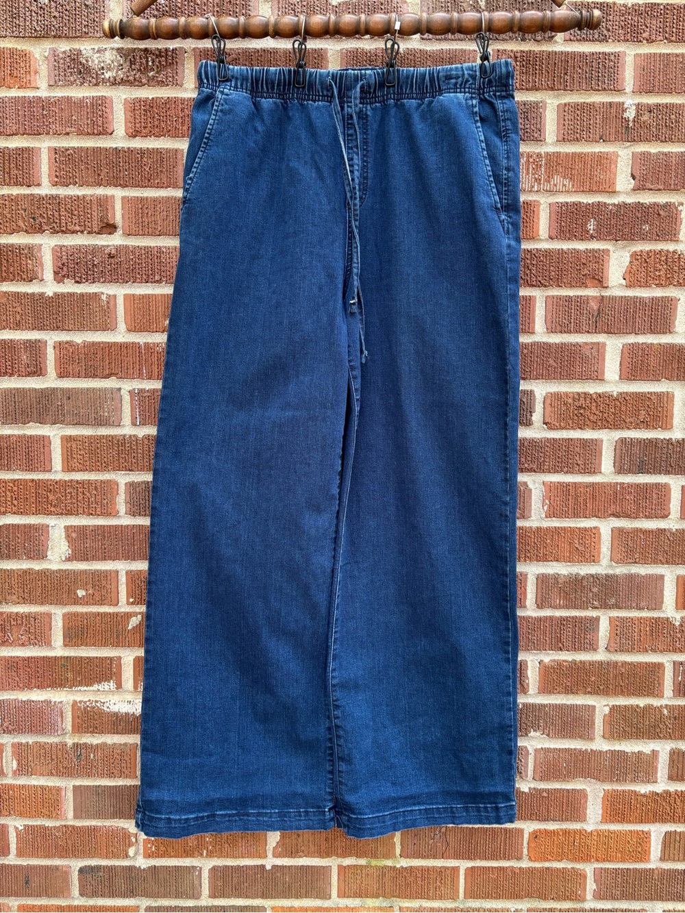 Style & Co NWT Women's Sz L Pull-On Hight rise Wide-Leg Denim Jeans Pants